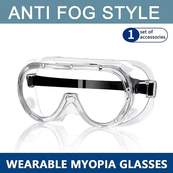 KelySafe Safety Glasses – Anti-Fog HD Clear Safety Goggles for Lab, Chemistry & Industrial Use, Over-Glasses Fit
