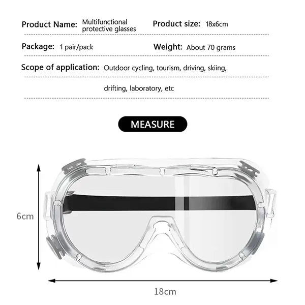 KelySafe Safety Glasses – Anti-Fog HD Clear Safety Goggles for Lab, Chemistry & Industrial Use, Over-Glasses Fit
