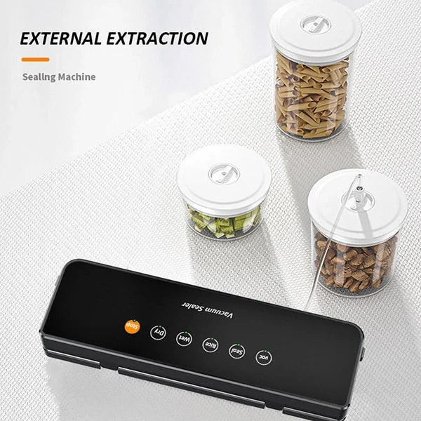Safresh Vacuum Sealer Machine – 65Kpa Suction, UV Sterilization, 30cm Seal, External Jar Sealing & Bags Included