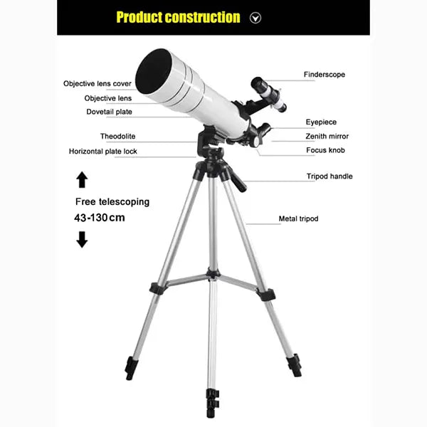 Z5TeleX Astronomy Telescope – Portable Reflector Telescope with Tripod & Backpack for Kids, Beginners & Adults, Moon & Stargazing
