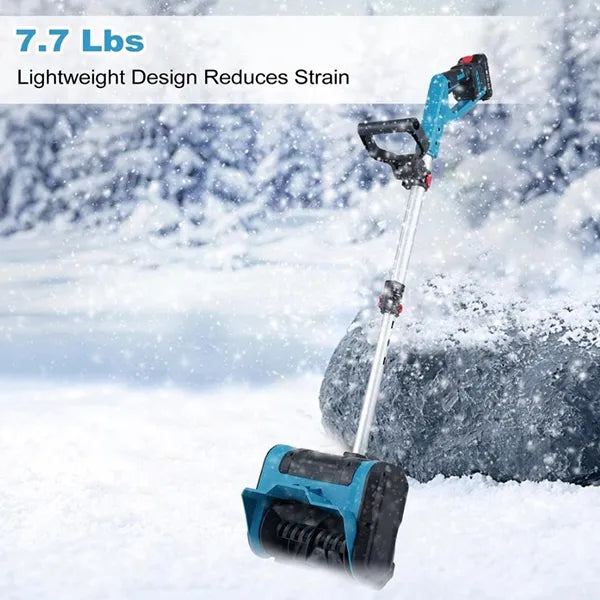 SnowQick Cordless Electric Snow Shovel – 10" Width, 6" Depth, 20FT Throw, Telescopic Pole
