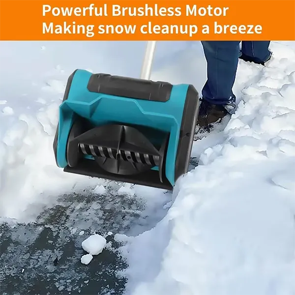 SnowQick Cordless Electric Snow Shovel – 10" Width, 6" Depth, 20FT Throw, Telescopic Pole