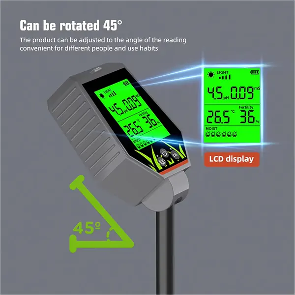 TekaHydrik 6-in-1 Soil & Liquid Tester – Digital pH, EC, Moisture, Light, Fertiliser & Temperature Meter for Plants
