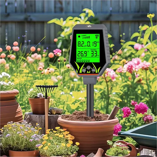 TekaHydrik 6-in-1 Soil & Liquid Tester – Digital pH, EC, Moisture, Light, Fertiliser & Temperature Meter for Plants