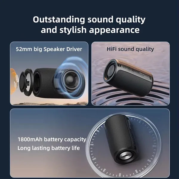 SoudPro Mini Bluetooth Speaker – IPX5 Waterproof, Bluetooth 5.0, Dual Pairing