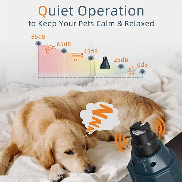 Tonel Pampy Dog Nail Grinder – 6-Speed Rechargeable Electric Nail Trimmer, Super Quiet, Painless Grooming for Small, Medium & Large Dogs