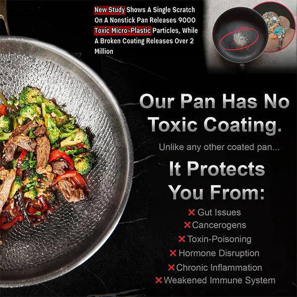 TetsuP6 Pure Titanium Frying Pan – Chef-Grade Hammered Skillet | PFAS/PFOA/PTFE-Free | Induction & Oven-Safe