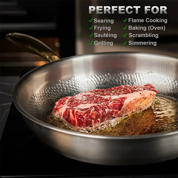 TetsuPan Pure Titanium Frying Pan – Non-Stick, No Coating, Scratch-Resistant, Oven & Induction Safe