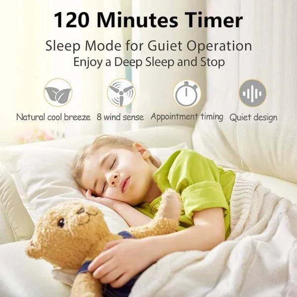 MolyFan Z2 Bladeless Tower Fan – 20", 8 Speeds, Remote Control, 90° Oscillation & 2-Hour Timer