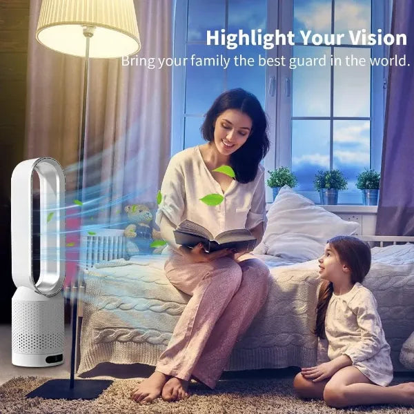 MolyFan Z2 Bladeless Tower Fan – 20", 8 Speeds, Remote Control, 90° Oscillation & 2-Hour Timer