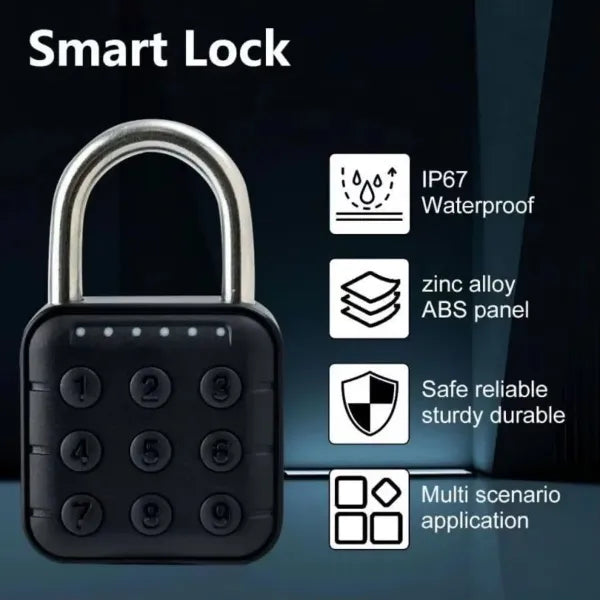JulyLock Smart Combination Padlock – 6-Digit Code, APP Control, IP67 Waterproof | Zinc Alloy