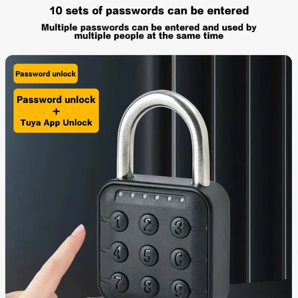 JulyLock Smart Combination Padlock – 6-Digit Code, APP Control, IP67 Waterproof | Zinc Alloy