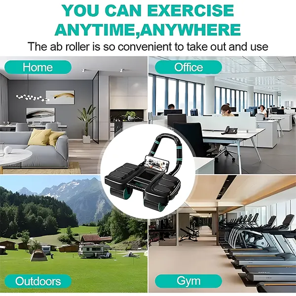 TurnRoll 4-Wheel Ab Roller – Auto Rebound, Elbow Support, Core & Abdominal Workout for Home Gym