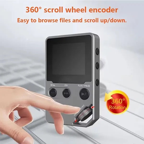 TuneZin Simple MP3 Player – 8GB Lossless Audio, Bluetooth, FM Radio & Voice Recorder