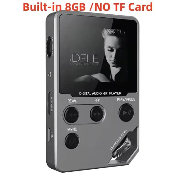 TuneZin Simple MP3 Player – 8GB Lossless Audio, Bluetooth, FM Radio & Voice Recorder