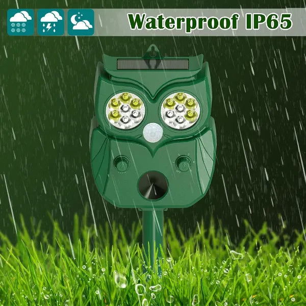MeloDio Ultrasonic Animal Repeller – Solar & Battery Powered with Motion Sensor, 5 Modes & Flashing Light