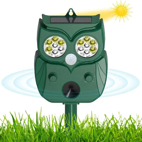 MeloDio Ultrasonic Animal Repeller – Solar & Battery Powered with Motion Sensor, 5 Modes & Flashing Light