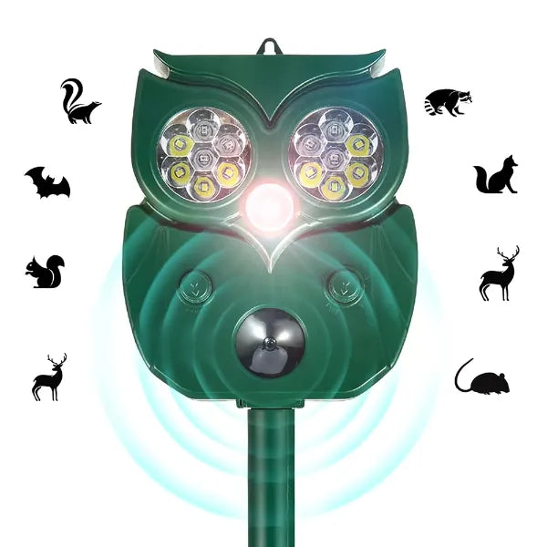 MeloDio Ultrasonic Animal Repeller – Solar & Battery Powered with Motion Sensor, 5 Modes & Flashing Light