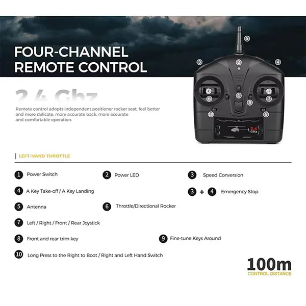 UniHel K170 UH60L RC Helicopter – 2.4G 4CH, 6-Axis Gyroscope, Altitude Hold, Display Stand & Landing Pad