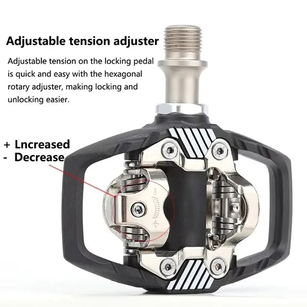 VimBike Double-Sided Clipless MTB Pedals & Cleats – Shimano SPD Compatible, Self-Locking, Nylon Body