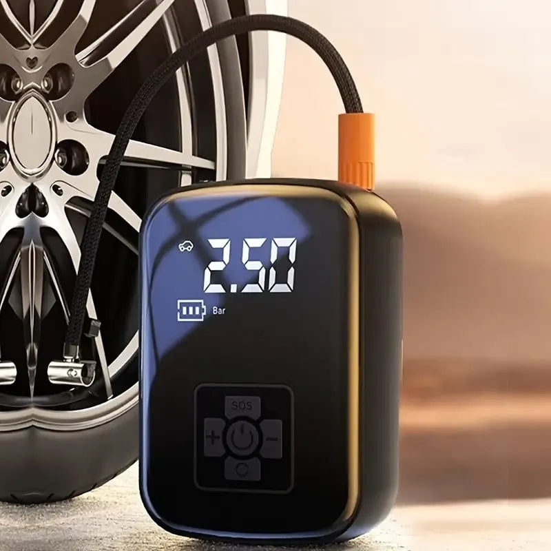 Voltire Portable Tire Inflator – 100W Wireless Air Pump, 3–150 PSI, 3600mAh Battery