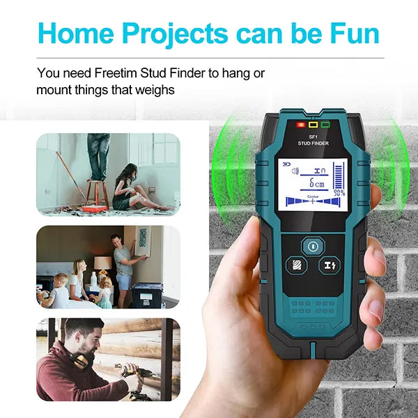 WallDetec Stud Detector – 5-in-1 Pro Smart Sensor with Audio Alarm & HD LCD Display