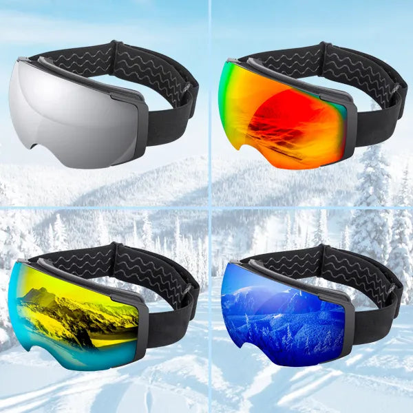 Glaciax Ski Goggles – Anti-Fog & UV Protection with Magnetic Lens for Men & Women