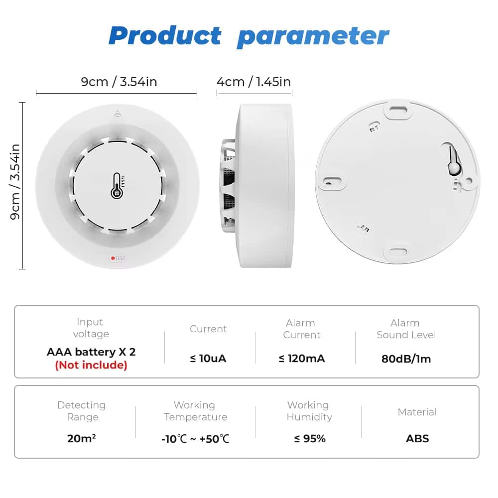 Ossent Smart Smoke Detector – WiFi Connected Fire & Smoke Alarm with App Alerts
