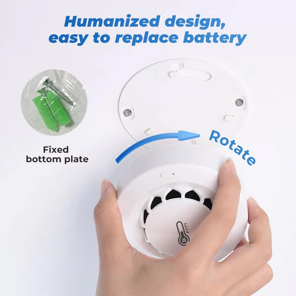 Ossent Smart Smoke Detector – WiFi Connected Fire & Smoke Alarm with App Alerts