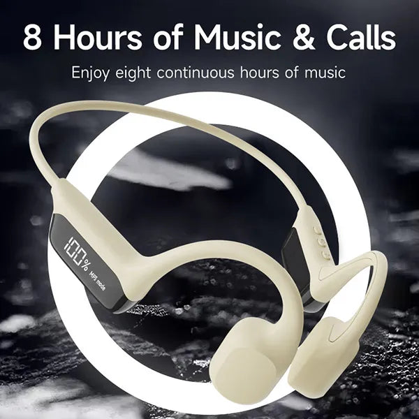 MeciBow Bone Conduction Headphones – Bluetooth 5.4, IPX8 Waterproof 30M Depth, 32GB MP3, HIFI Stereo for Swimming & Sports