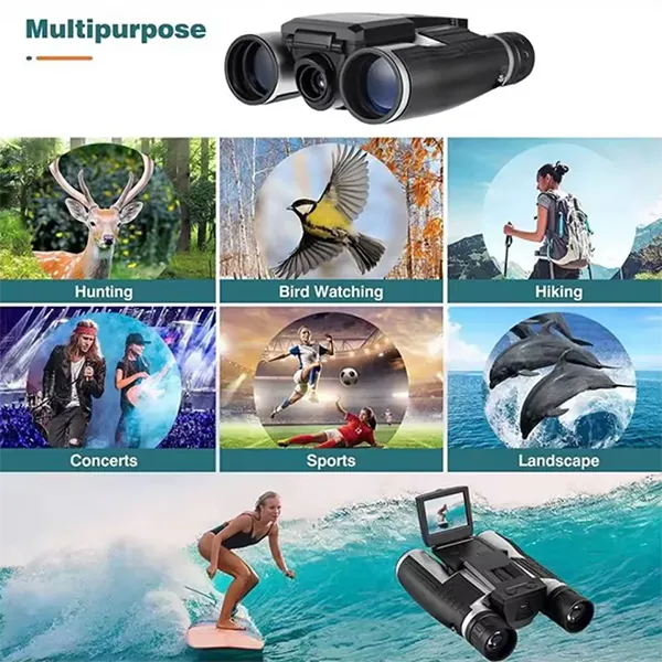 CamBino Digital Binoculars with Camera – 48MP, 2.5K Video, 8X Zoom, 2.4" LCD, 32GB SD Card Included