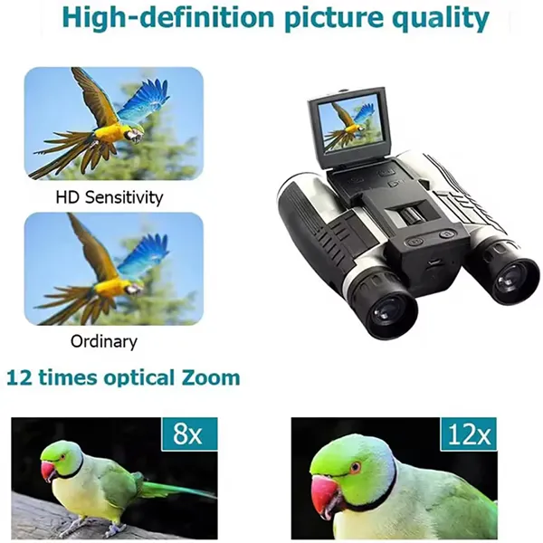 CamBino Digital Binoculars with Camera – 48MP, 2.5K Video, 8X Zoom, 2.4" LCD, 32GB SD Card Included