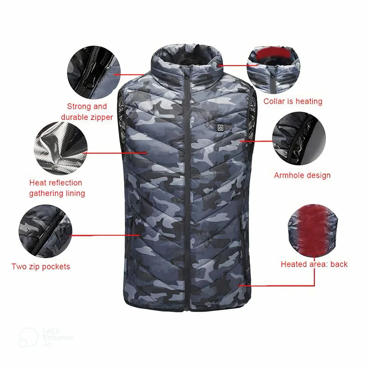 Velaris Heated Vest – Electric Warming Vest for Men & Women | Camouflage & Black | S–6XL