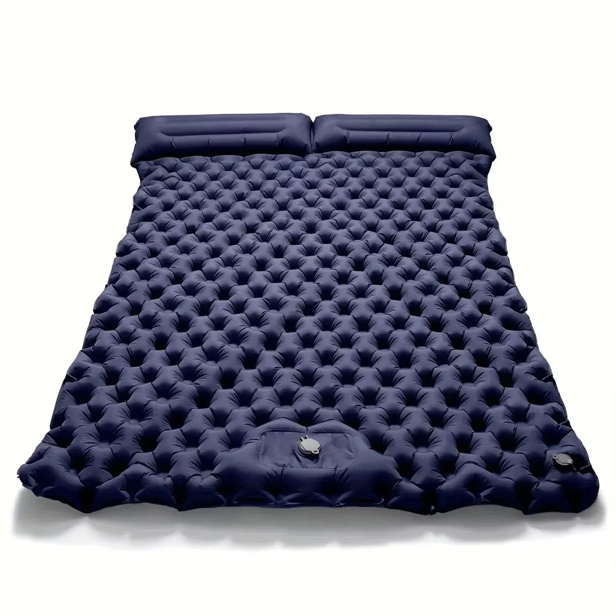 TuxaCusi Double Camping Sleeping Pad – Inflatable Air Mattress with Pillows, Foot Pump, 440 LBS Support