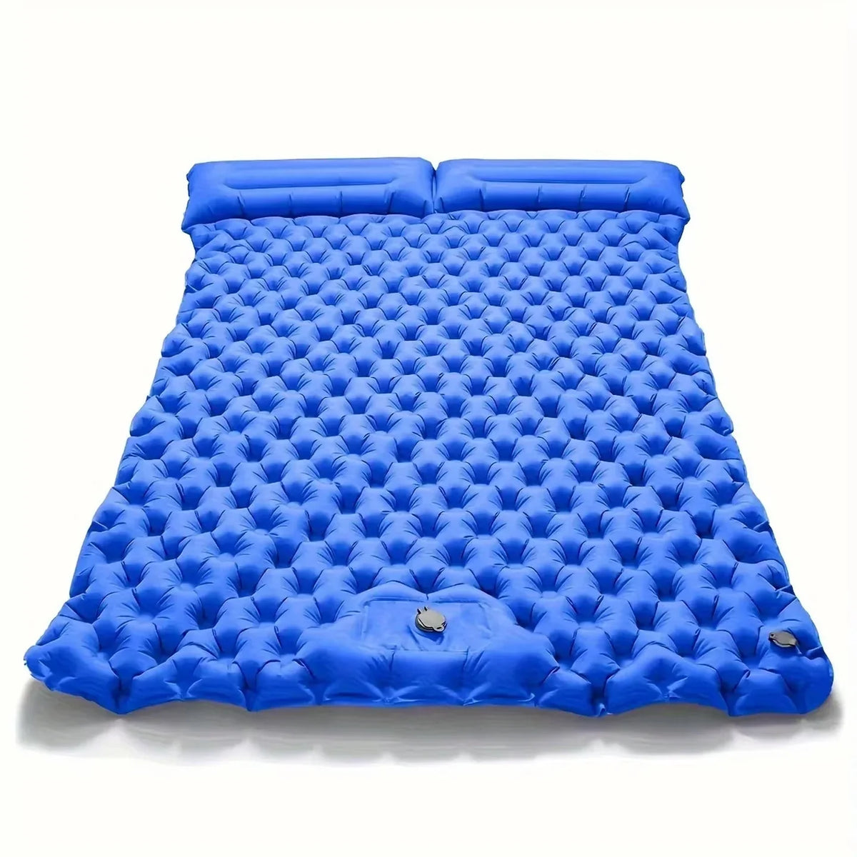 TuxaCusi Double Camping Sleeping Pad – Inflatable Air Mattress with Pillows, Foot Pump, 440 LBS Support