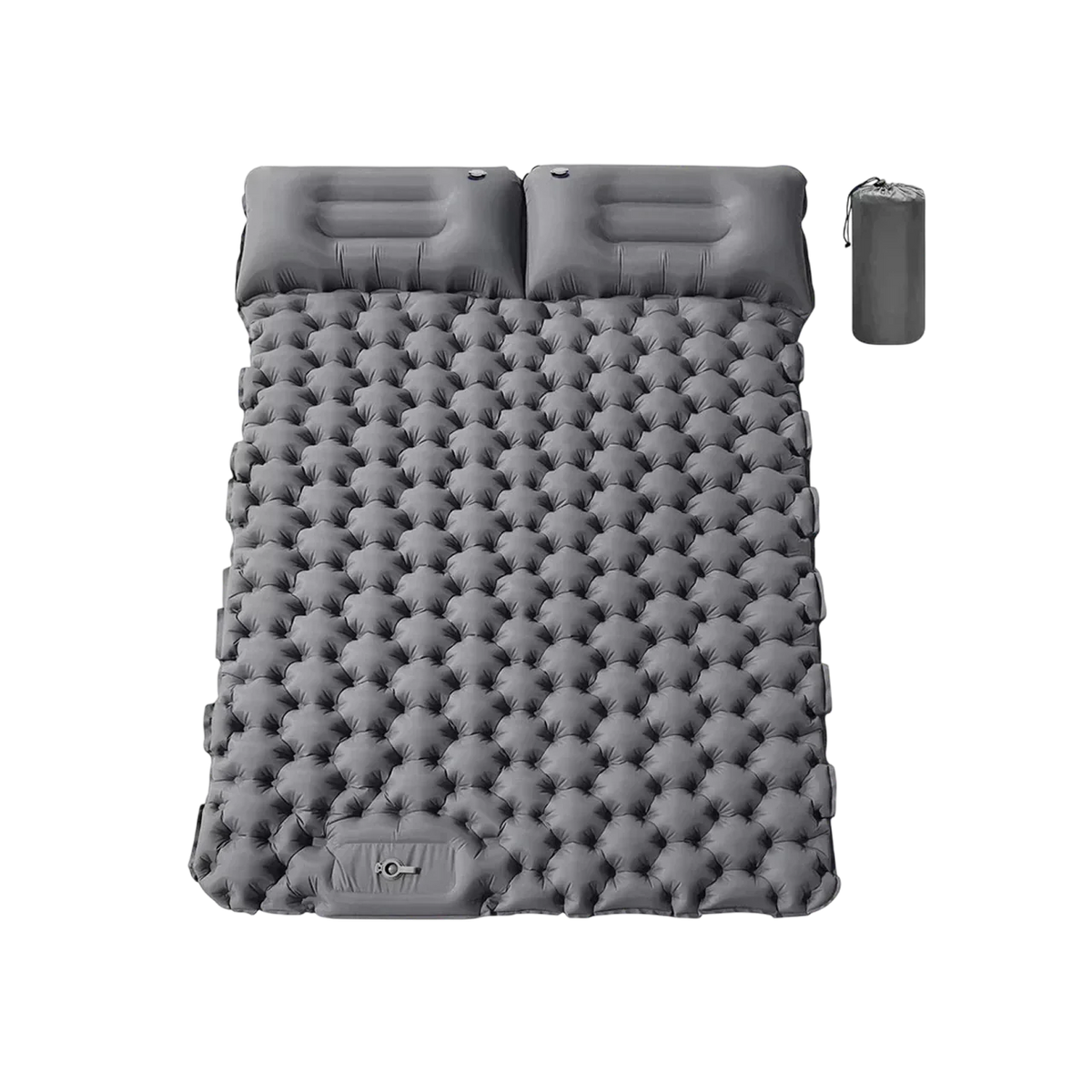 TuxaCusi Double Camping Air Mattress – Honeycomb Inflatable Sleeping Pad with 2 Pillows & Carry Bag for Couples