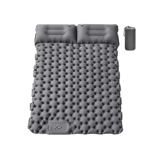 TuxaCusi Double Camping Air Mattress – Honeycomb Inflatable Sleeping Pad with 2 Pillows & Carry Bag for Couples