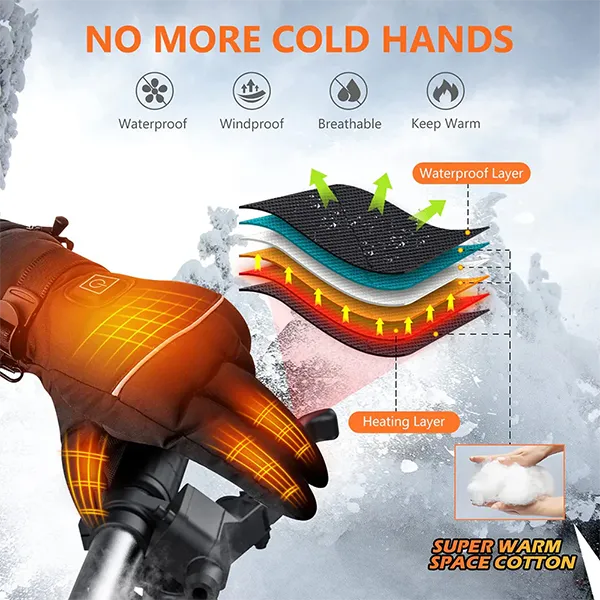 AtsuiGear Heated Motorcycle Gloves – Electric Warming Gloves for Cold Weather Riding | M, L & XL