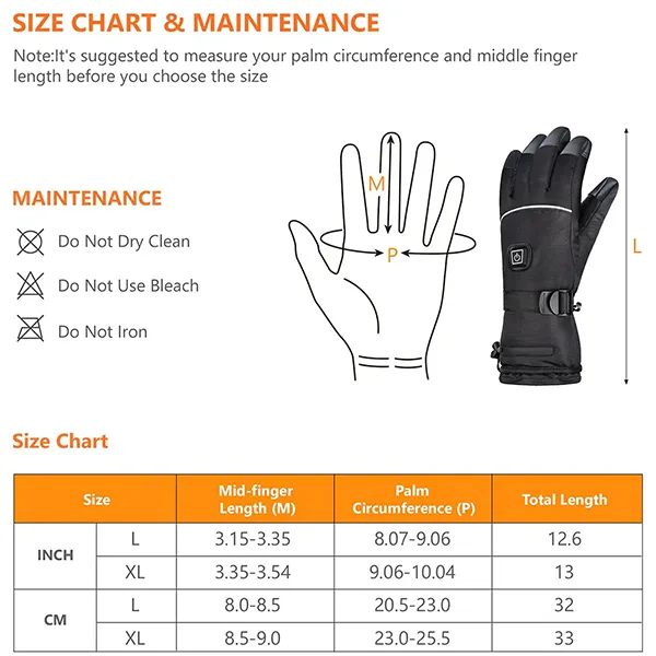 AtsuiGear Heated Motorcycle Gloves – Electric Warming Gloves for Cold Weather Riding | M, L & XL