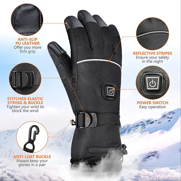 AtsuiGear Heated Motorcycle Gloves – Electric Warming Gloves for Cold Weather Riding | M, L & XL
