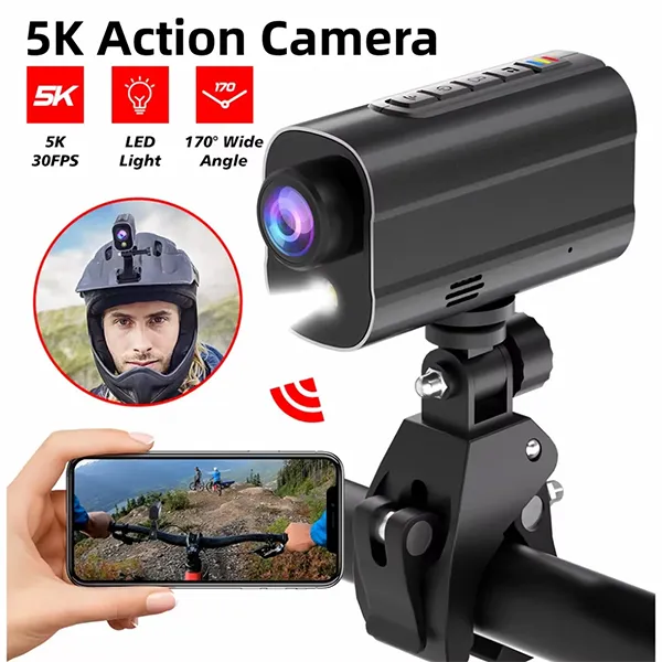 KameJ7 5K Bike Action Camera – Dual Lens, WiFi, Waterproof Sports & Helmet Cam