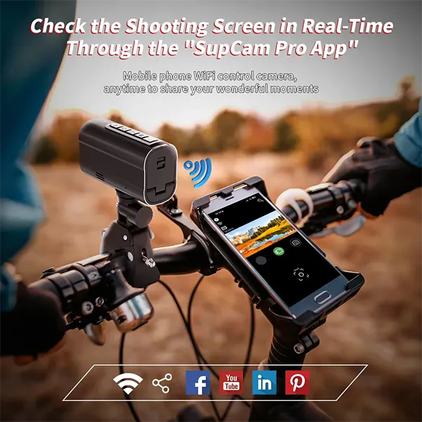 KameJ7 5K Bike Action Camera – Dual Lens, WiFi, Waterproof Sports & Helmet Cam