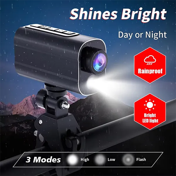 KameJ7 5K Bike Action Camera – Dual Lens, WiFi, Waterproof Sports & Helmet Cam