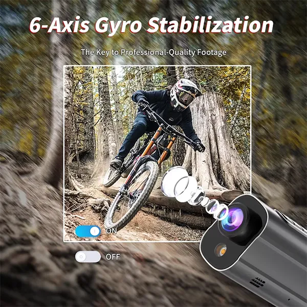 KameJ7 5K Bike Action Camera – Dual Lens, WiFi, Waterproof Sports & Helmet Cam