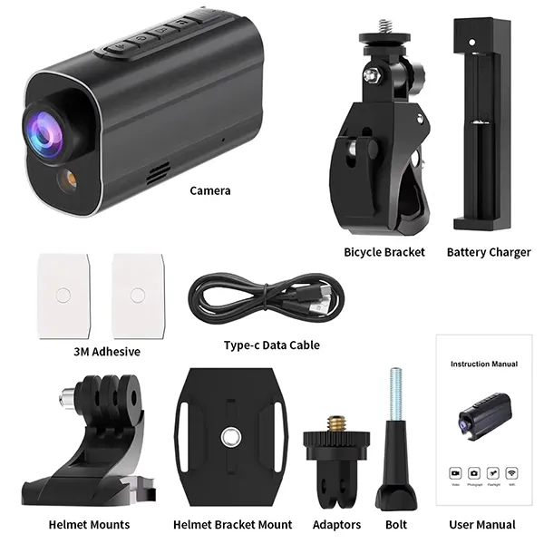 KameJ7 5K Bike Action Camera – Dual Lens, WiFi, Waterproof Sports & Helmet Cam