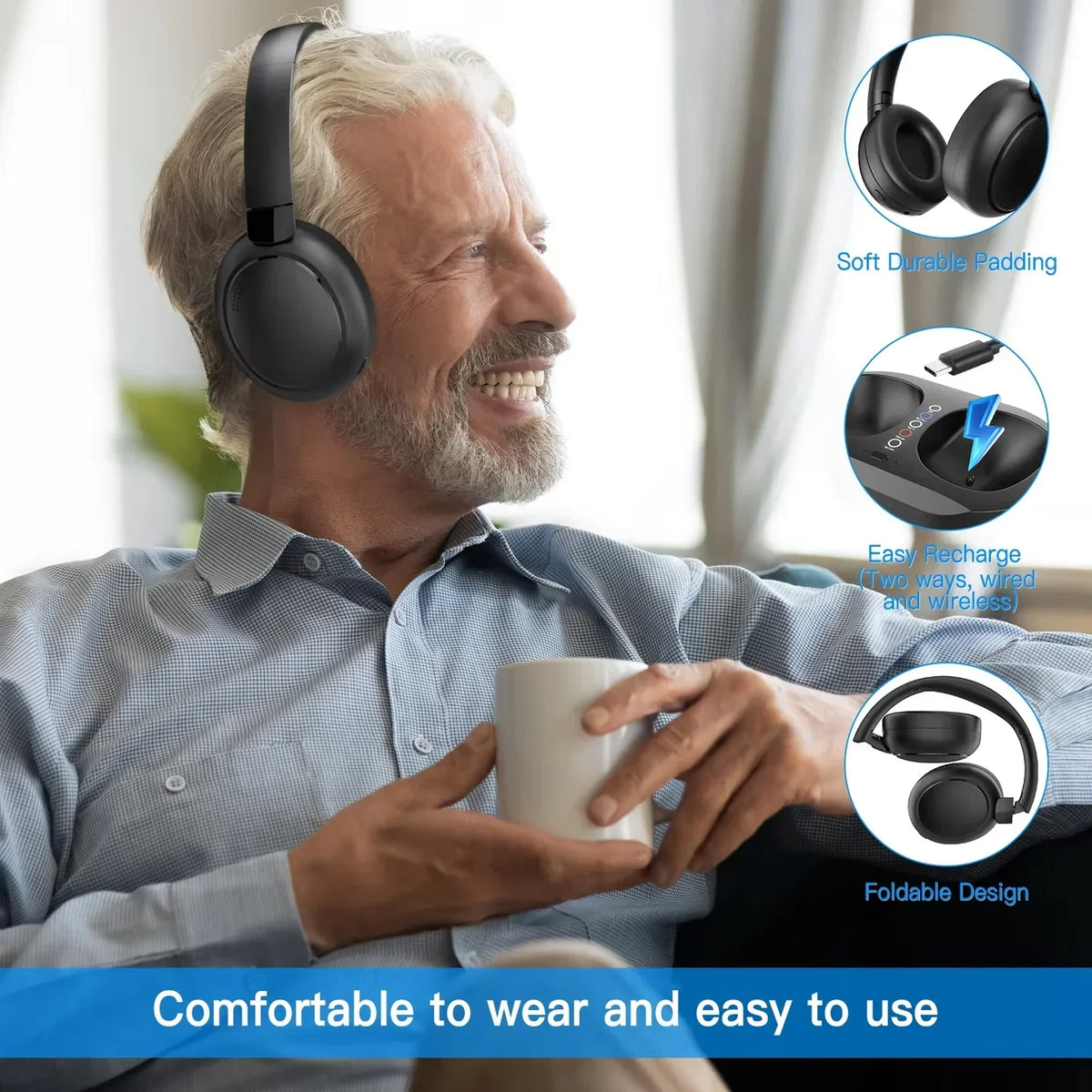 Lofialo Wireless Headphones For TV CA