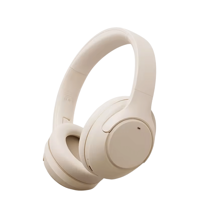 UniDamy Noise Cancelling Headphones – Wireless Bluetooth Over-Ear Headphones | Beige, Black & Pink