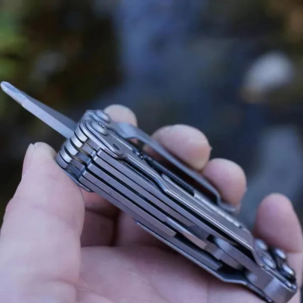 GalaTool PowerLitre 17-in-1 Multi-Tool – Stainless Steel, Stonewash Finish, 4.6oz Compact EDC