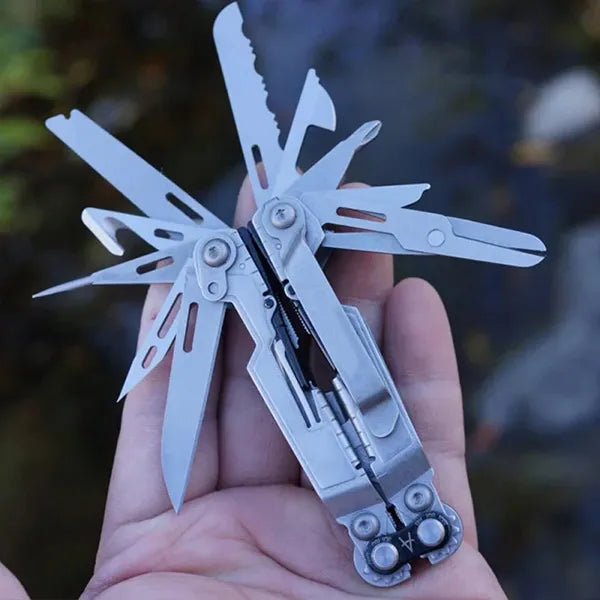 GalaTool PowerLitre 17-in-1 Multi-Tool – Stainless Steel, Stonewash Finish, 4.6oz Compact EDC