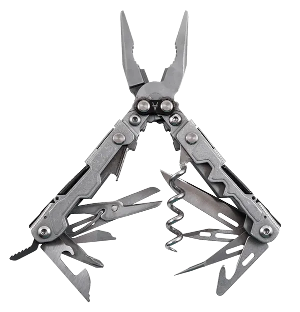 GalaTool PowerLitre 17-in-1 Multi-Tool – Stainless Steel, Stonewash Finish, 4.6oz Compact EDC